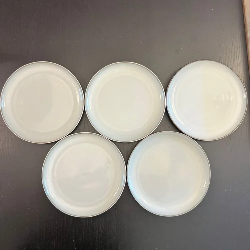 Ikea GLADELIG (5) Gray Stoneware Dinner Plates 10